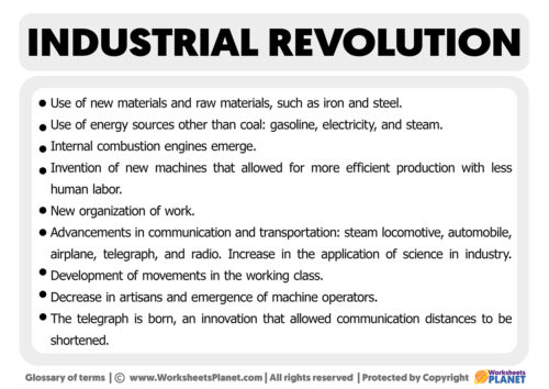 Characteristics Of Industrial Revolution