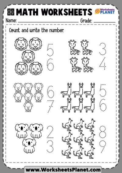 counting worksheets for kindergarten counting math
