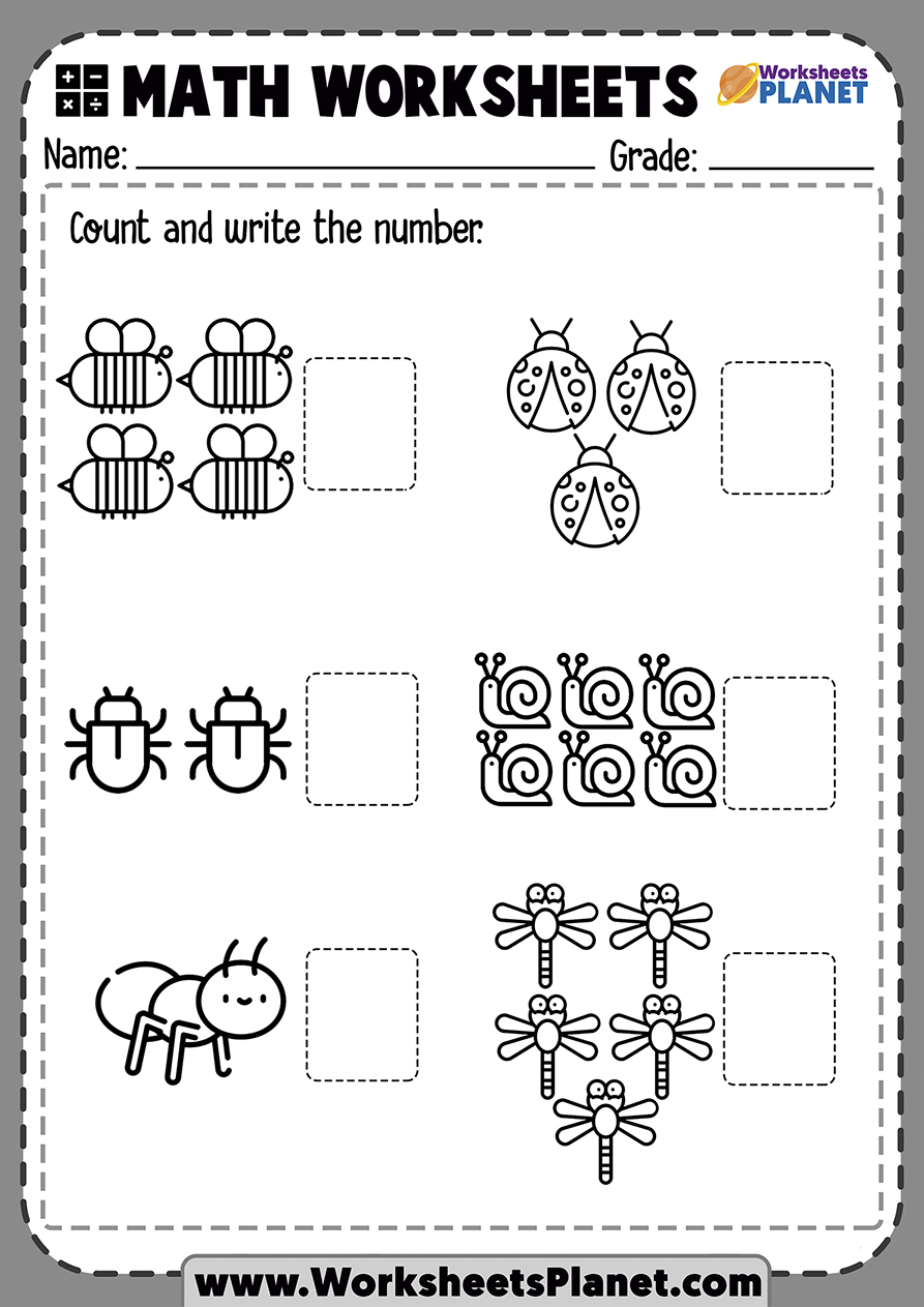 Kindergarten Math Counting Worksheets