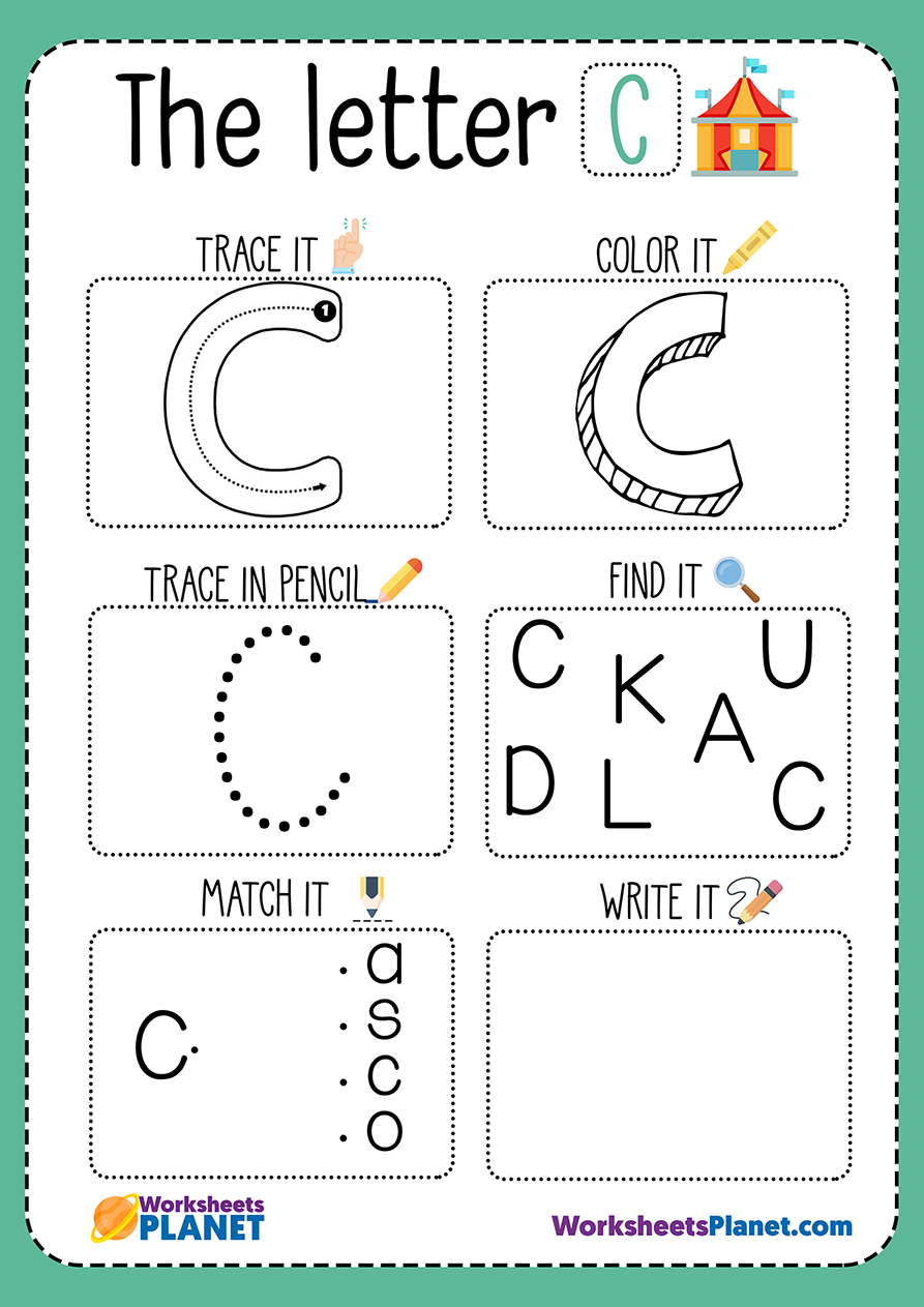 Find The Letter C Worksheet All Kids Network Letter C Worksheets Pdf Recognize Trace Print 