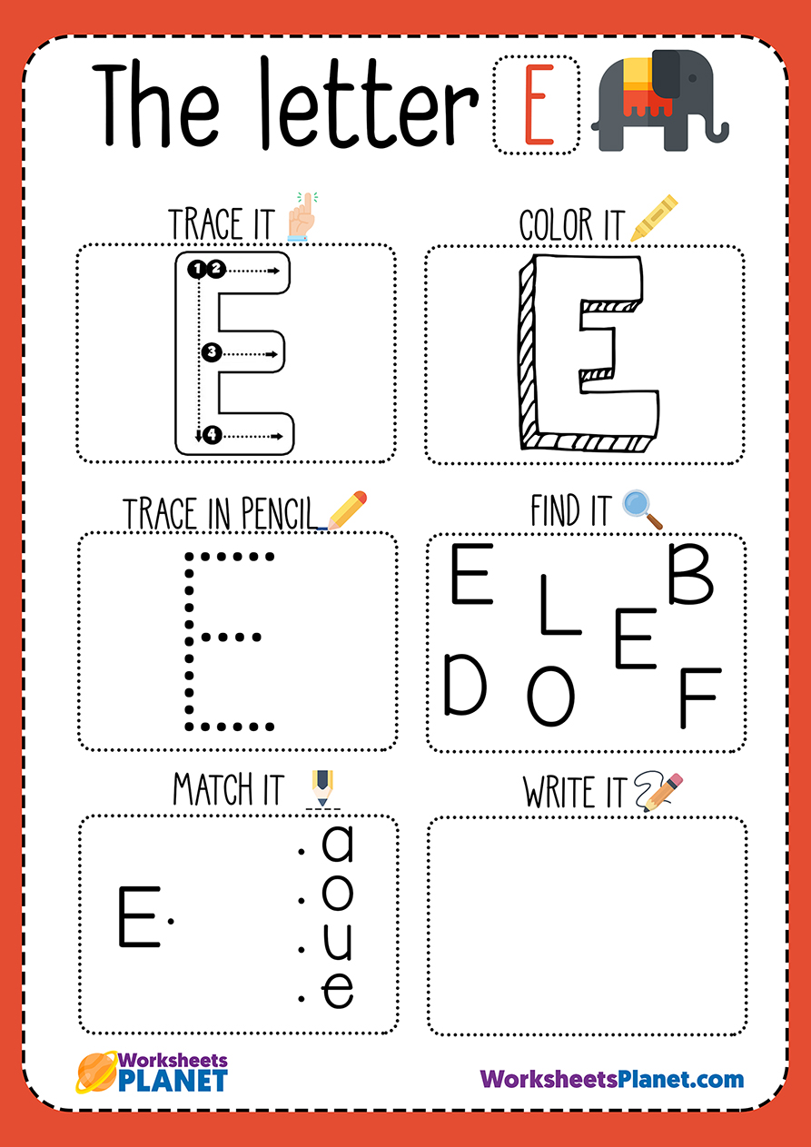 Letter E Worksheets For Kindergarten And Preschool Teachersmagcom 