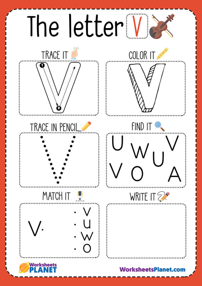 Letter V Worksheet