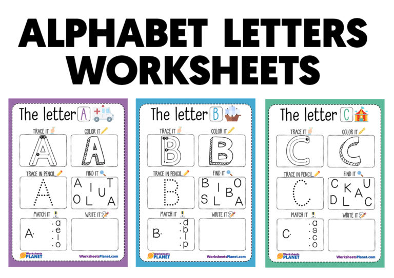 Free Printable Alphabet Letters Worksheets For Kindergarten