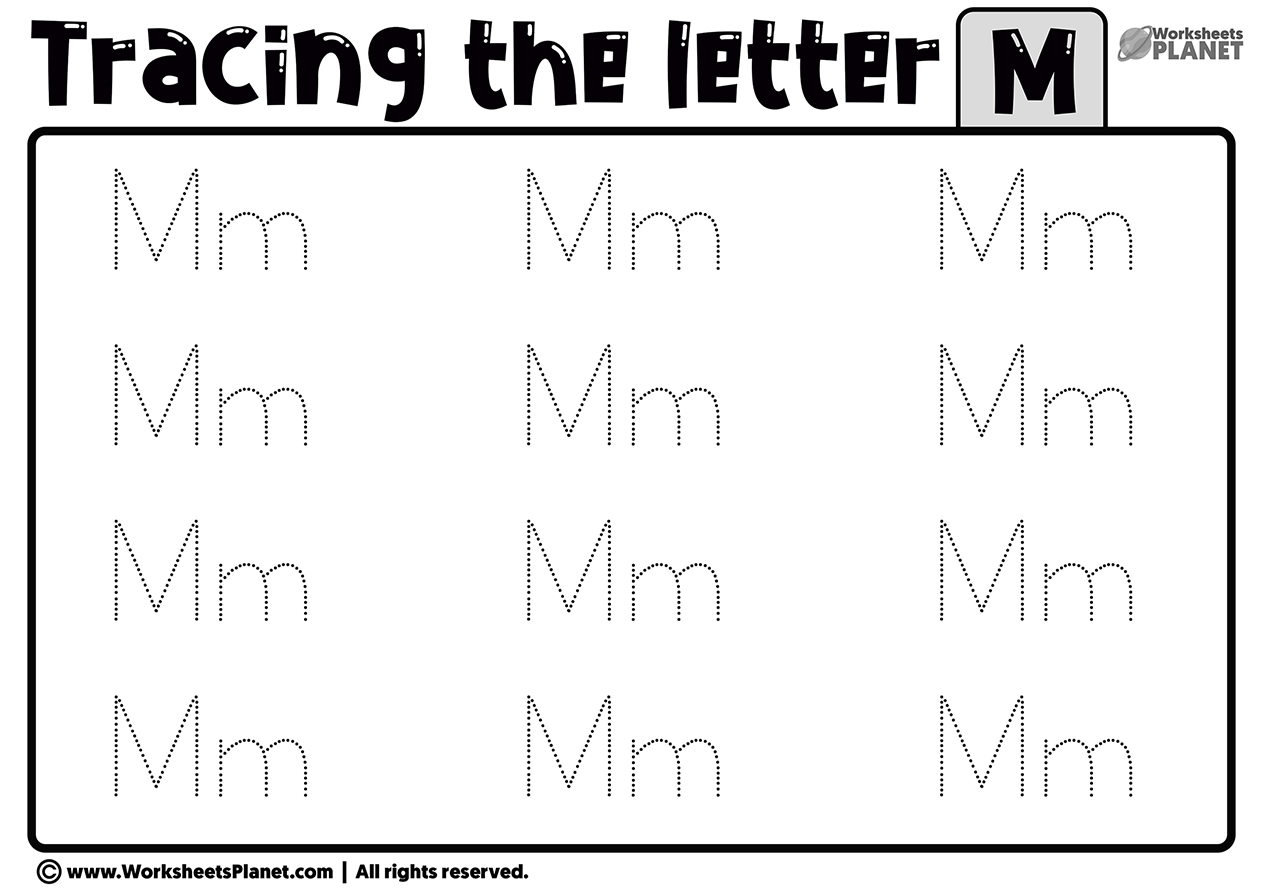 tracing letter m