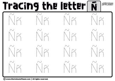 Tracing Letter Ñ Worksheet