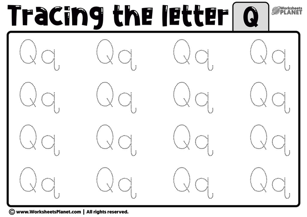 Tracing Letter Q Worksheet