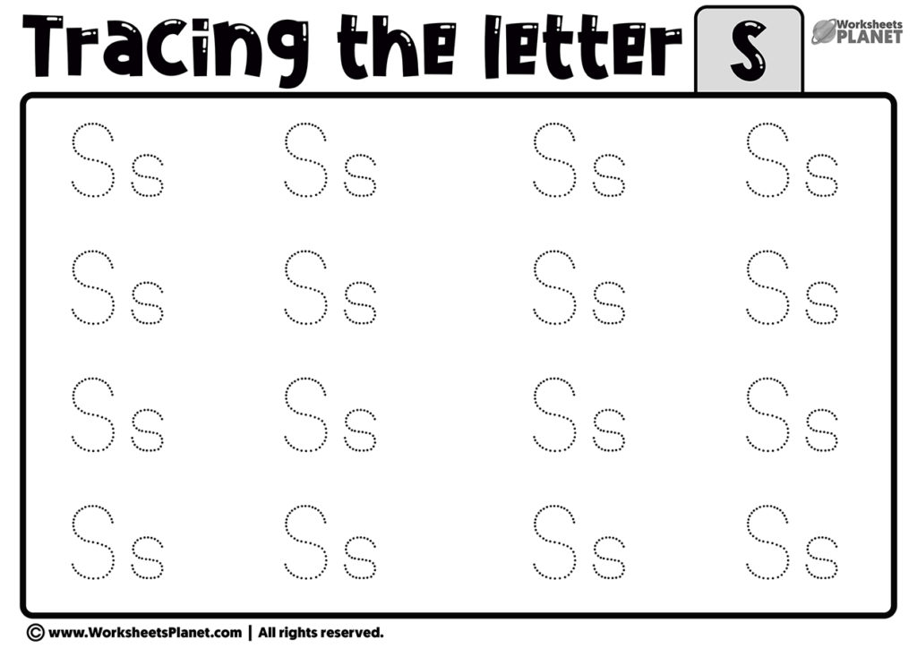 Tracing Letter S Worksheet