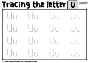 Tracing Letter U Worksheet