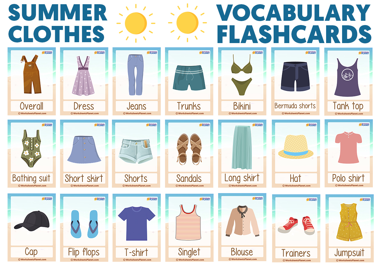 https://www.worksheetsplanet.com/wp-content/uploads/2021/05/Clothes-Vocabulary-Flashcards-Summer-Clothes.jpg