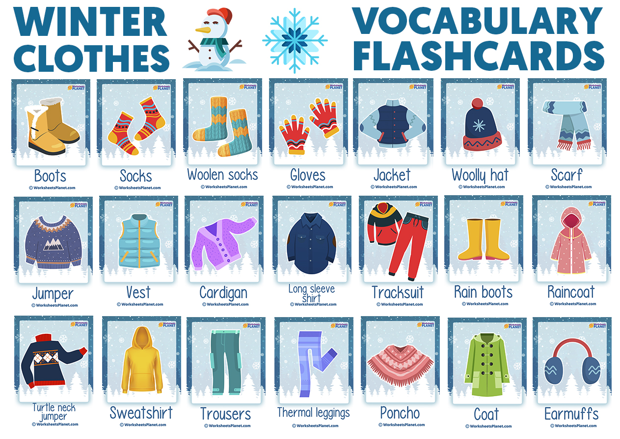 Winter Clothing Vocabulary