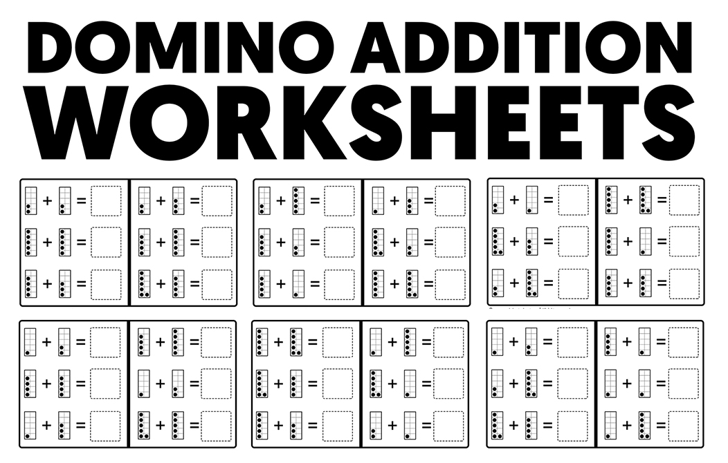 domino addition worksheets for kindergarten