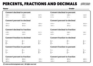 Percentages Exercises Worksheets