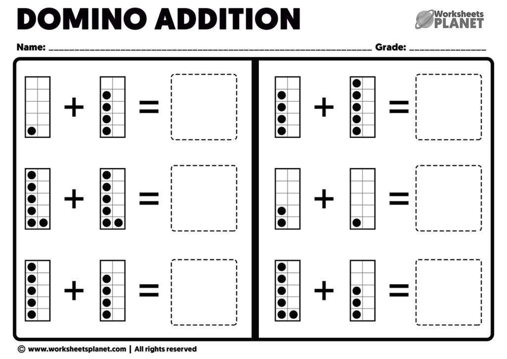 Domino Addition Worksheets | Printable Math Worksheets