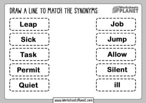 Synonyms Exercises For Kids