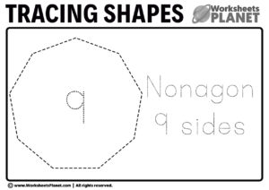 Tracing Nonagon Worksheet