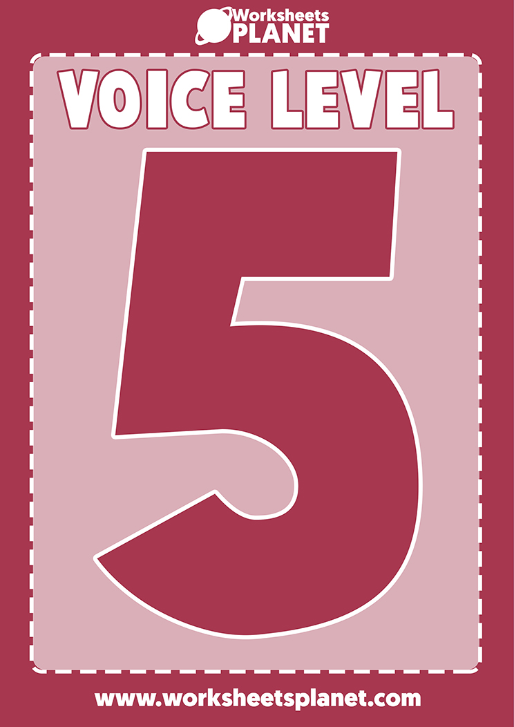 Classroom Management Voice Levels Chart for Primary Kids