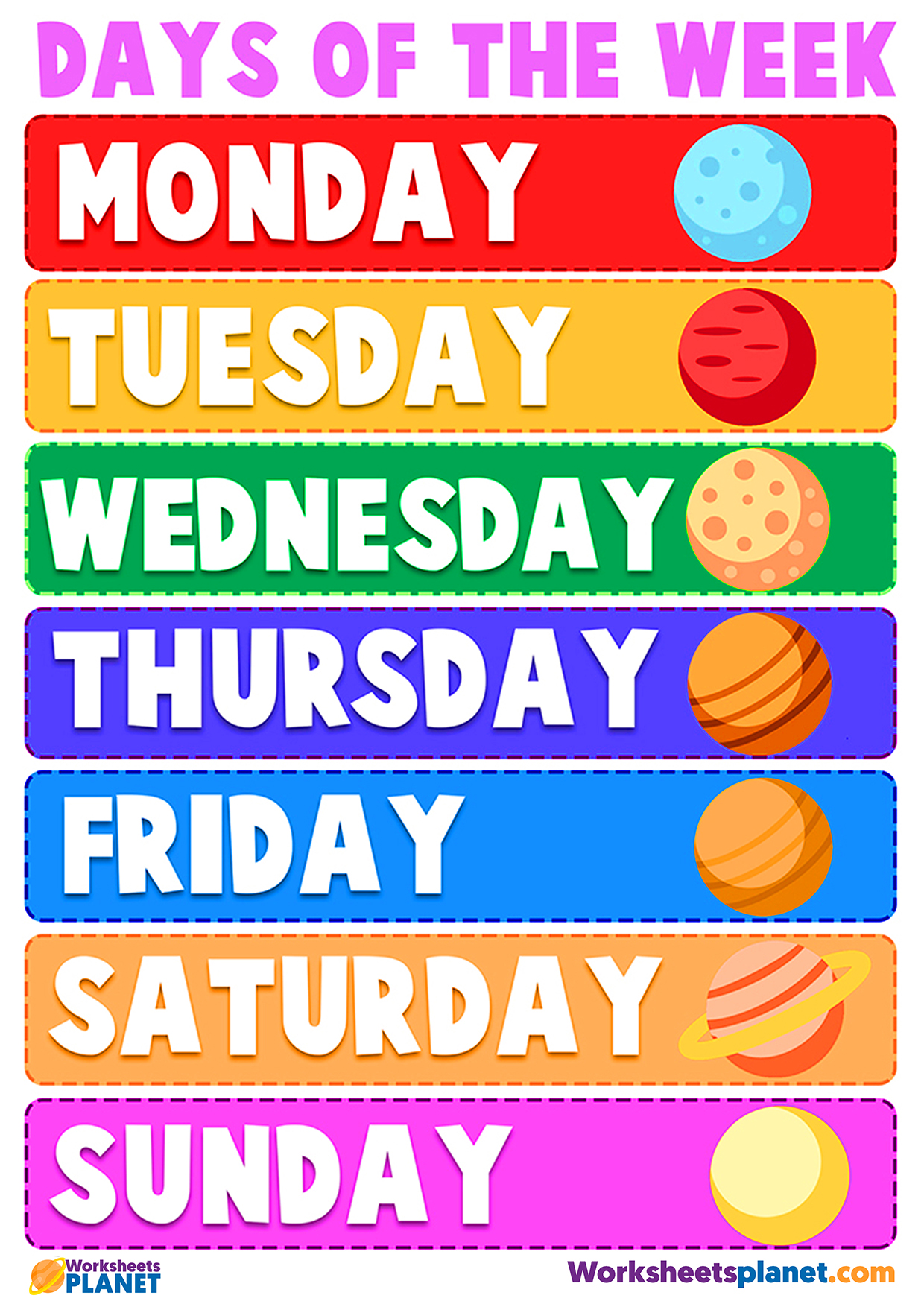 Days Of The Week Display Poster ESL Teaching Resources