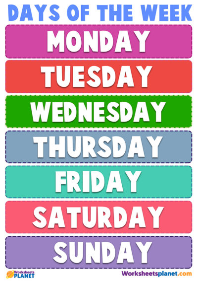 Days of the Week | Display Poster | ESL Teaching Resources