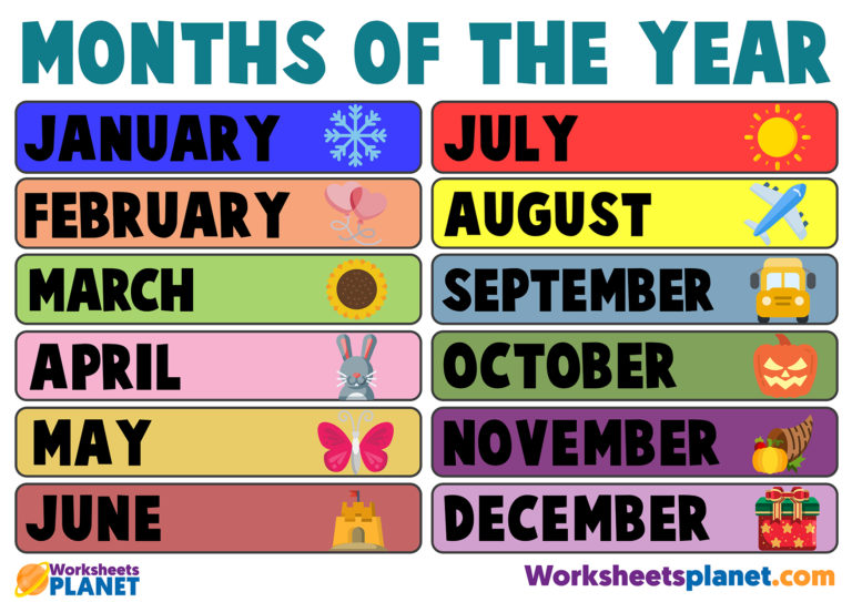 Months Of The Year In English