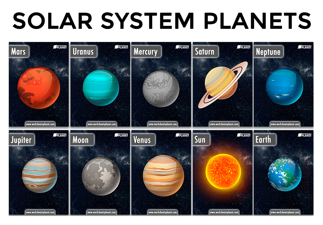 printable solar system flash cards