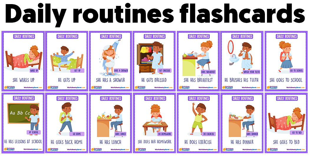 Flash Cards Daily Routine Pdf