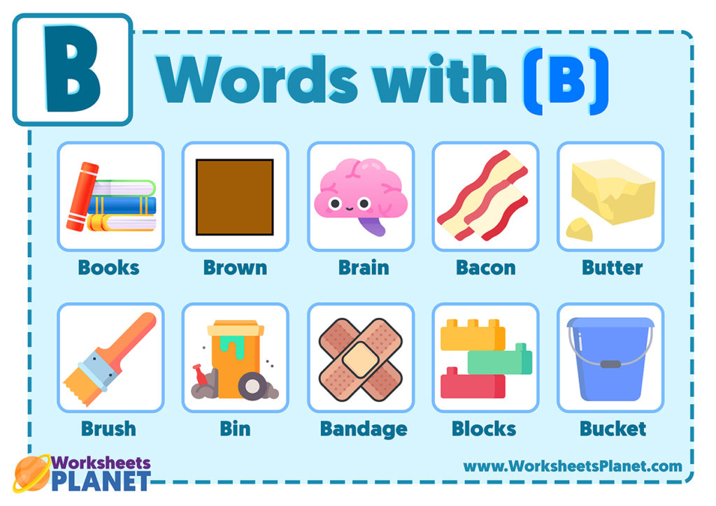 Words That Start With Letter B | Vocabulary List Of Words With B