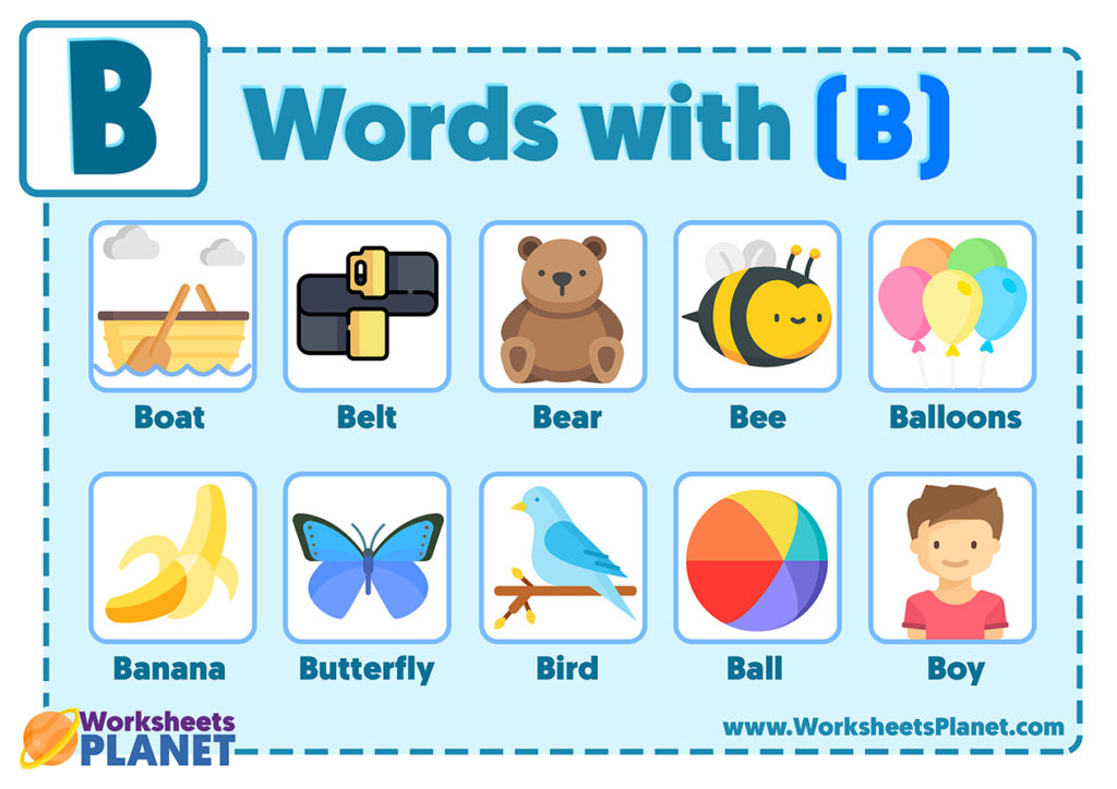 Words that start with Letter B | Vocabulary List of words with B