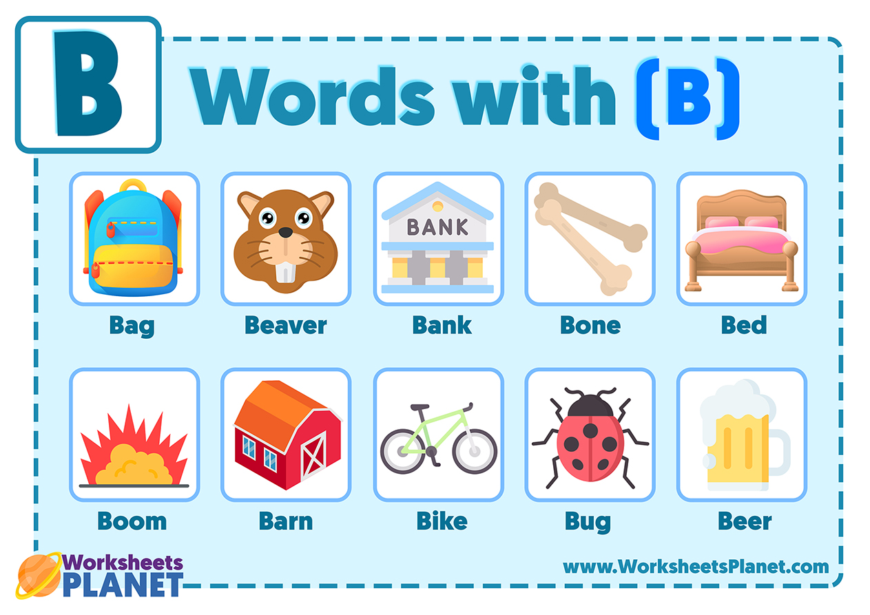 Words That Start With Letter B Vocabulary List Of Words With B