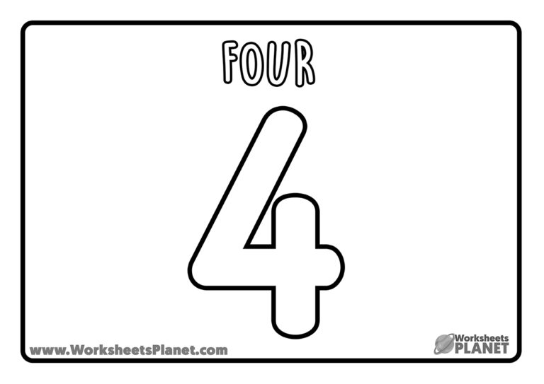 Numbers for Coloring Worksheets for Kids