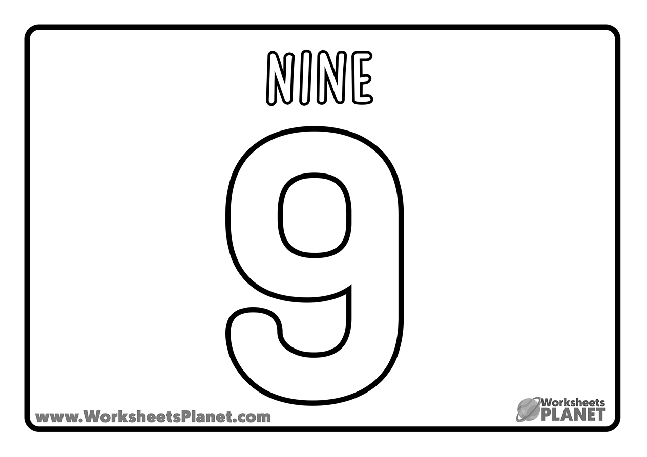 Number 9 Coloring Pages Printable