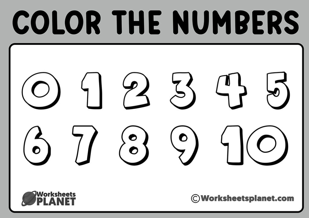 Coloring Numbers Workshhets from 0 to 10 | Coloring Pages for Children