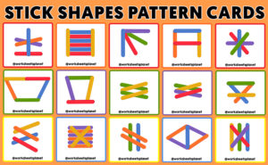 Stick Shapes Pattern Cards