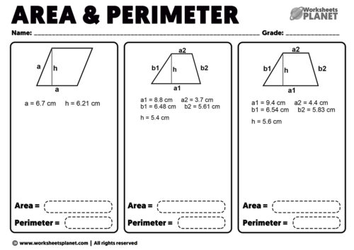 Area And Perimeter Activities