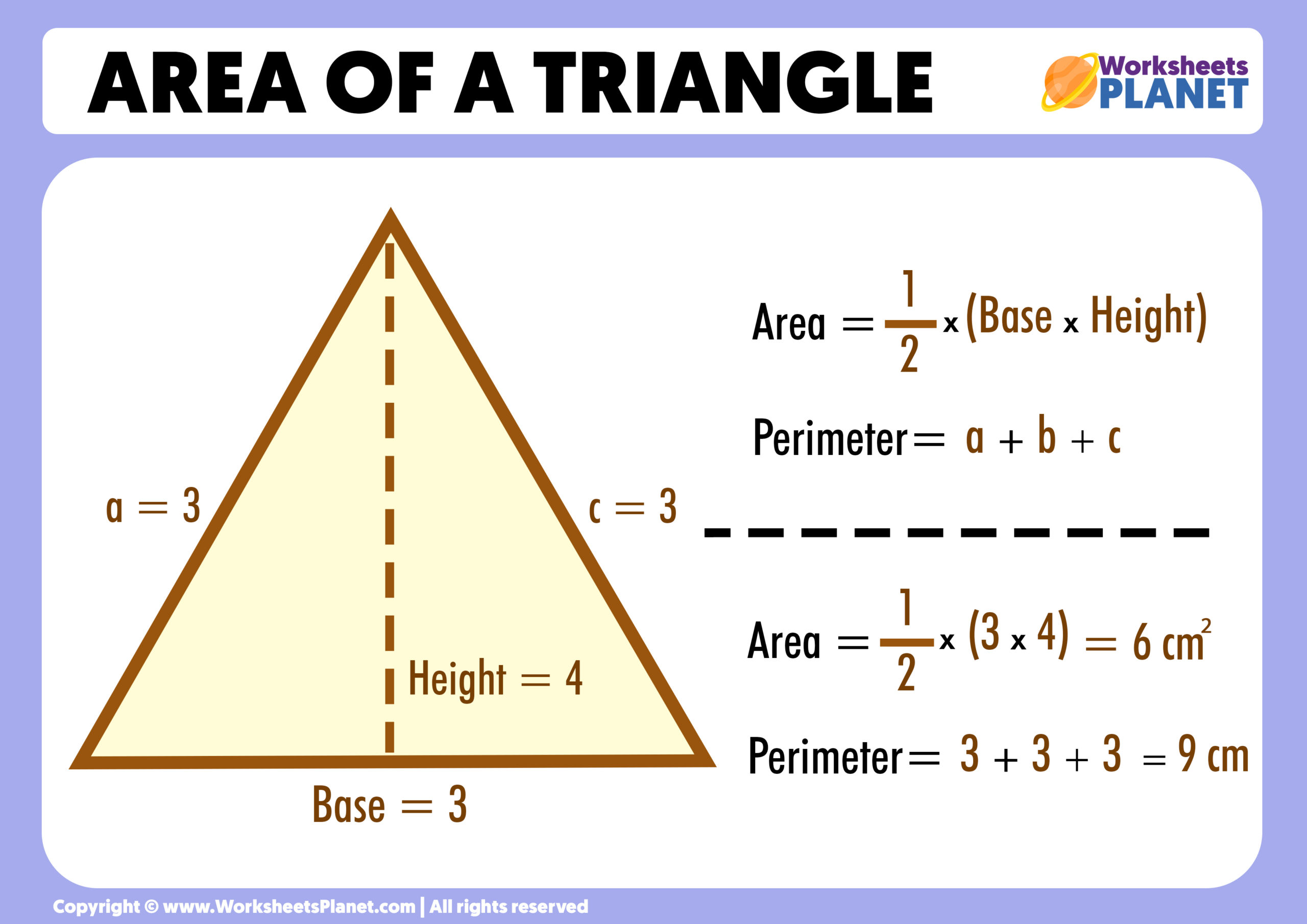 How do you find an area of a triangle?