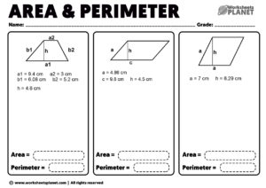 Finding Areas Of Shapes Worksheets