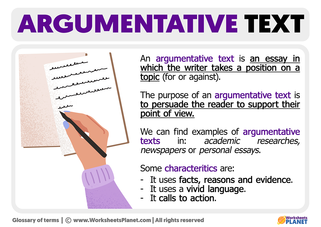 what are the 3 characteristics of an argumentative essay