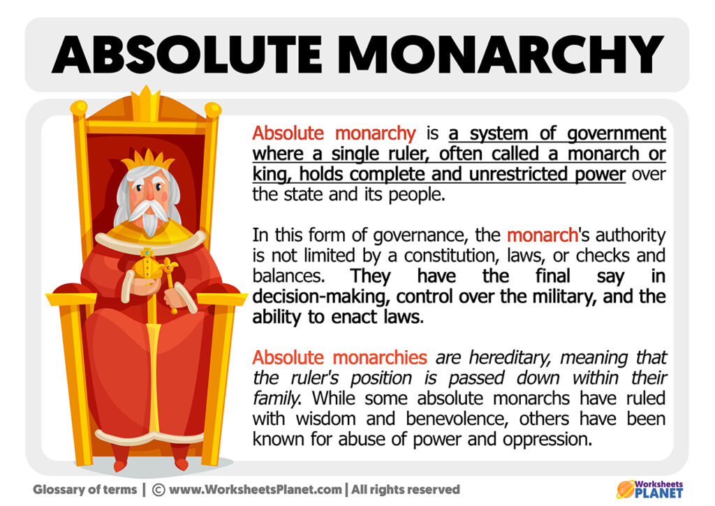 What is an Absolute Monarchy Definition of Absolute Monarchy