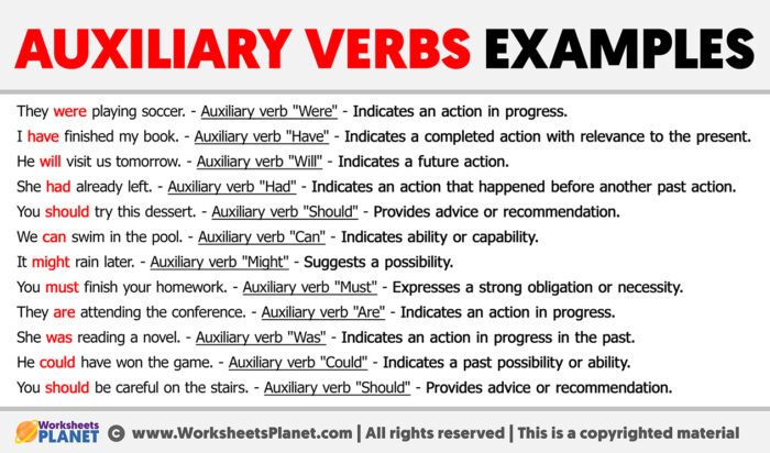 Auxiliary Verbs Examples