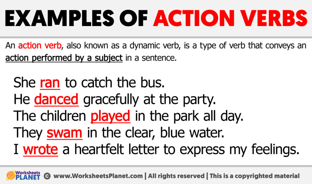 Examples of Action Verbs