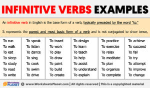 Infinitive Verbs Examples