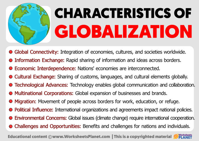 What Are Three Characteristics Of Globalization Quizlet