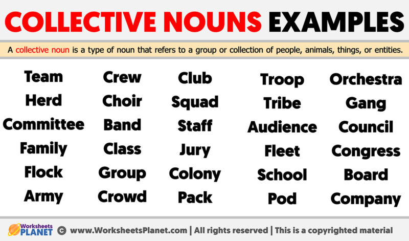 Collective Nouns Examples