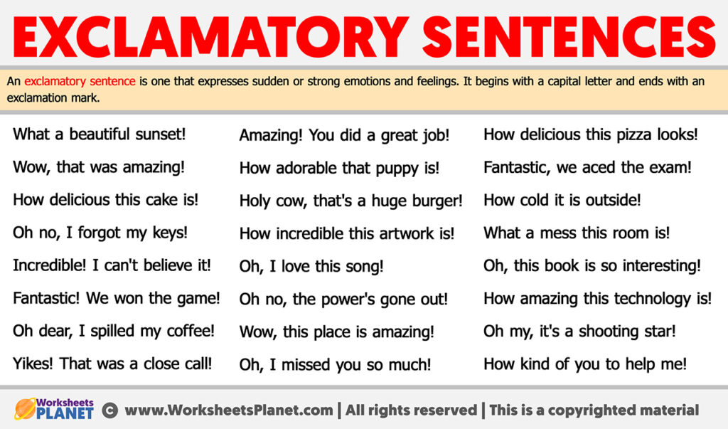 Exclamatory Sentences Examples