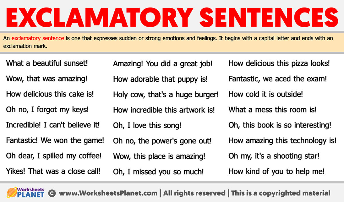 Exclamatory Sentences Examples