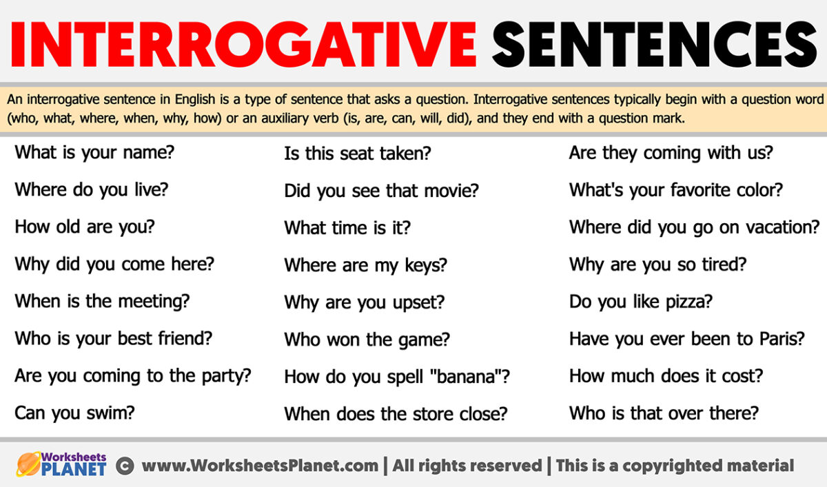 Interrogative Sentence Examples