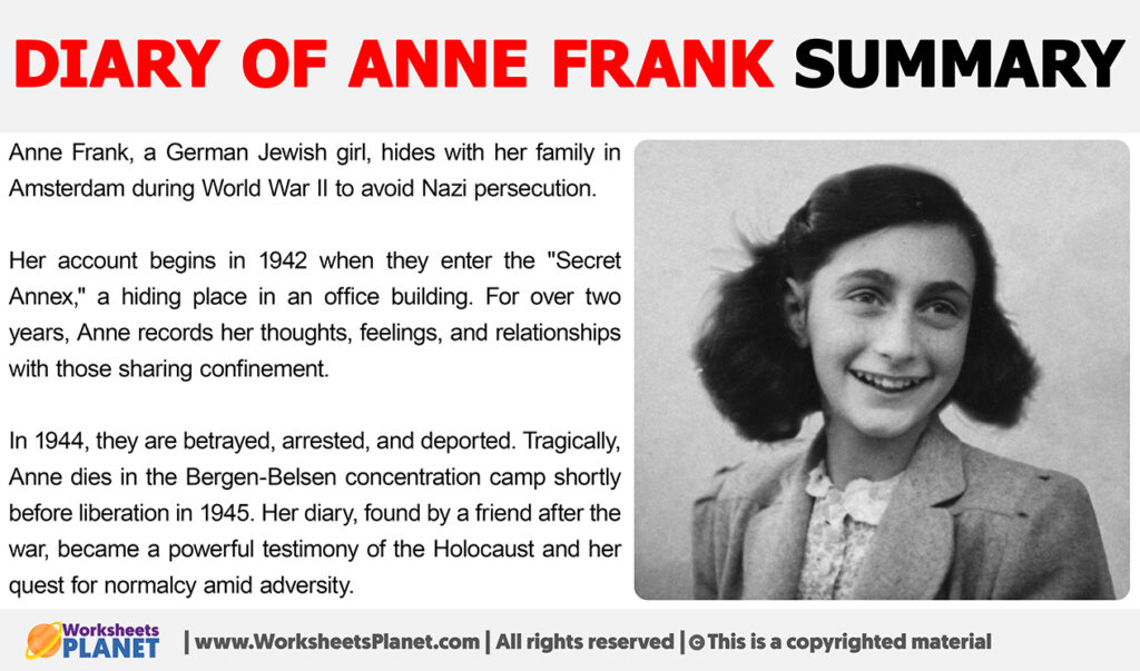 short summary of the lesson from the diary of anne frank