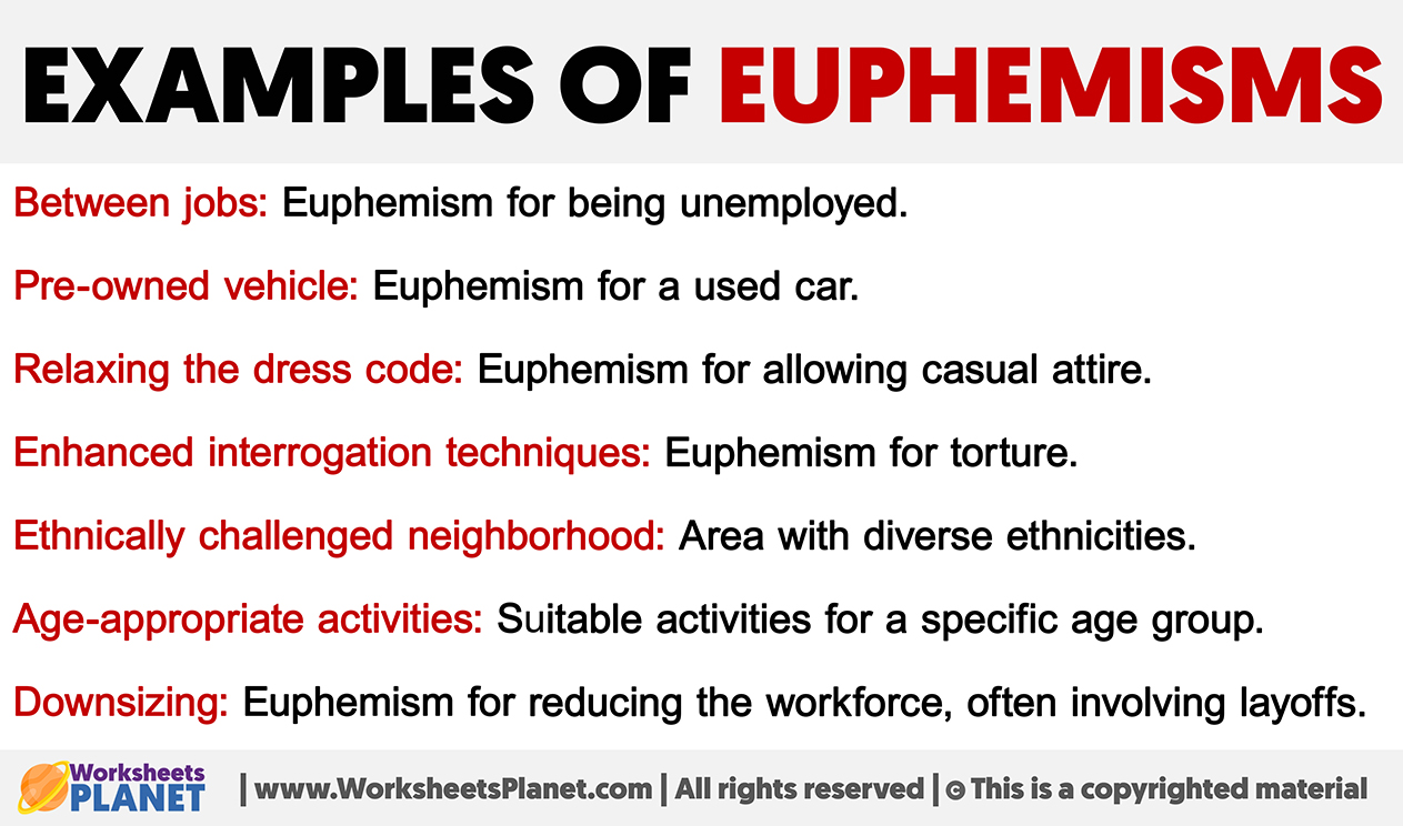 Examples Of Euphemisms