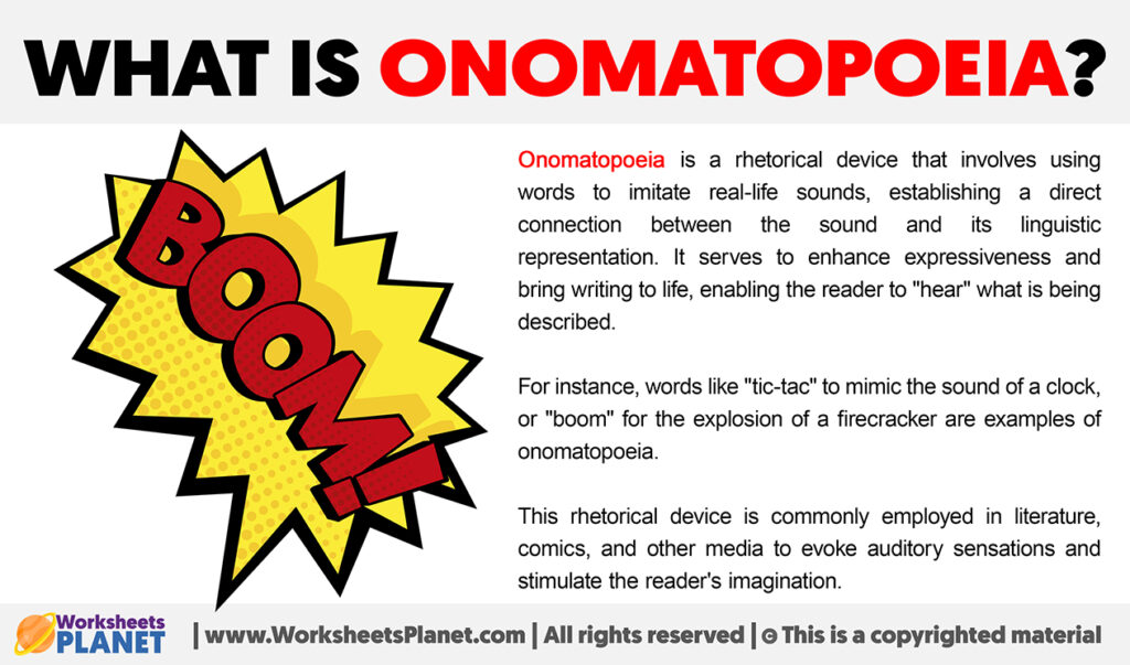 What is Onomatopoeia Worksheets Planet