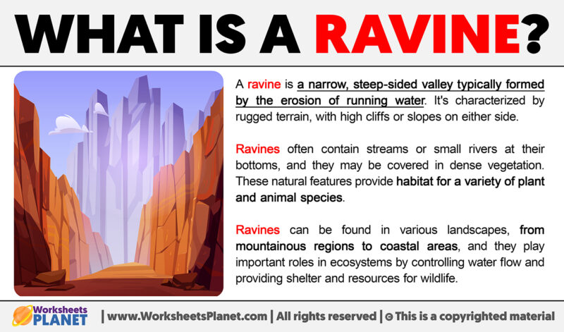 What is a Ravine | Definition of Ravine