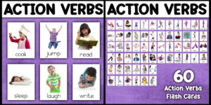 Action Verbs Flaschards Montessori